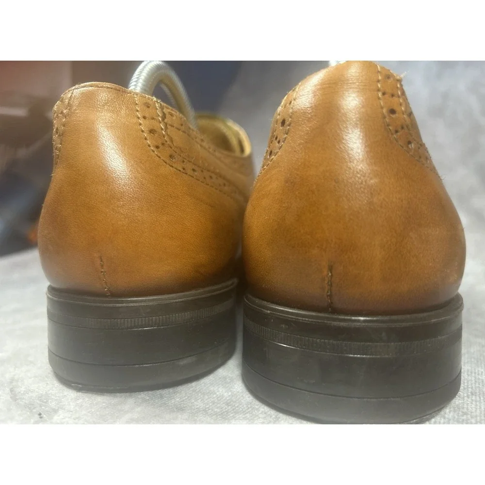 Vince Camuto Men's Wingtip Oxford Dress Shoes Brown Leather Lace Up Size 8